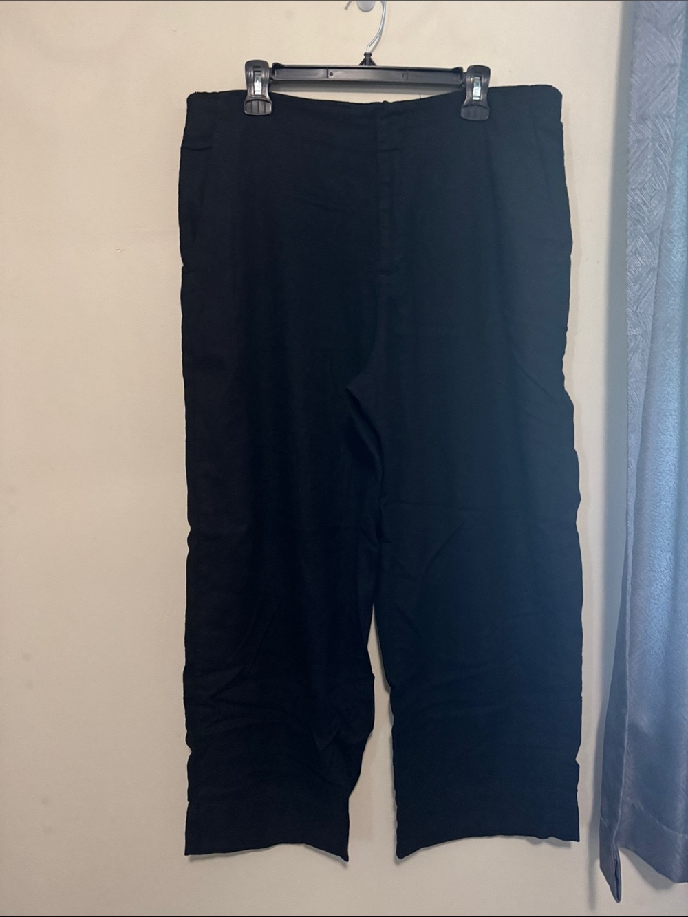 Black Casual Straight-Leg Pants